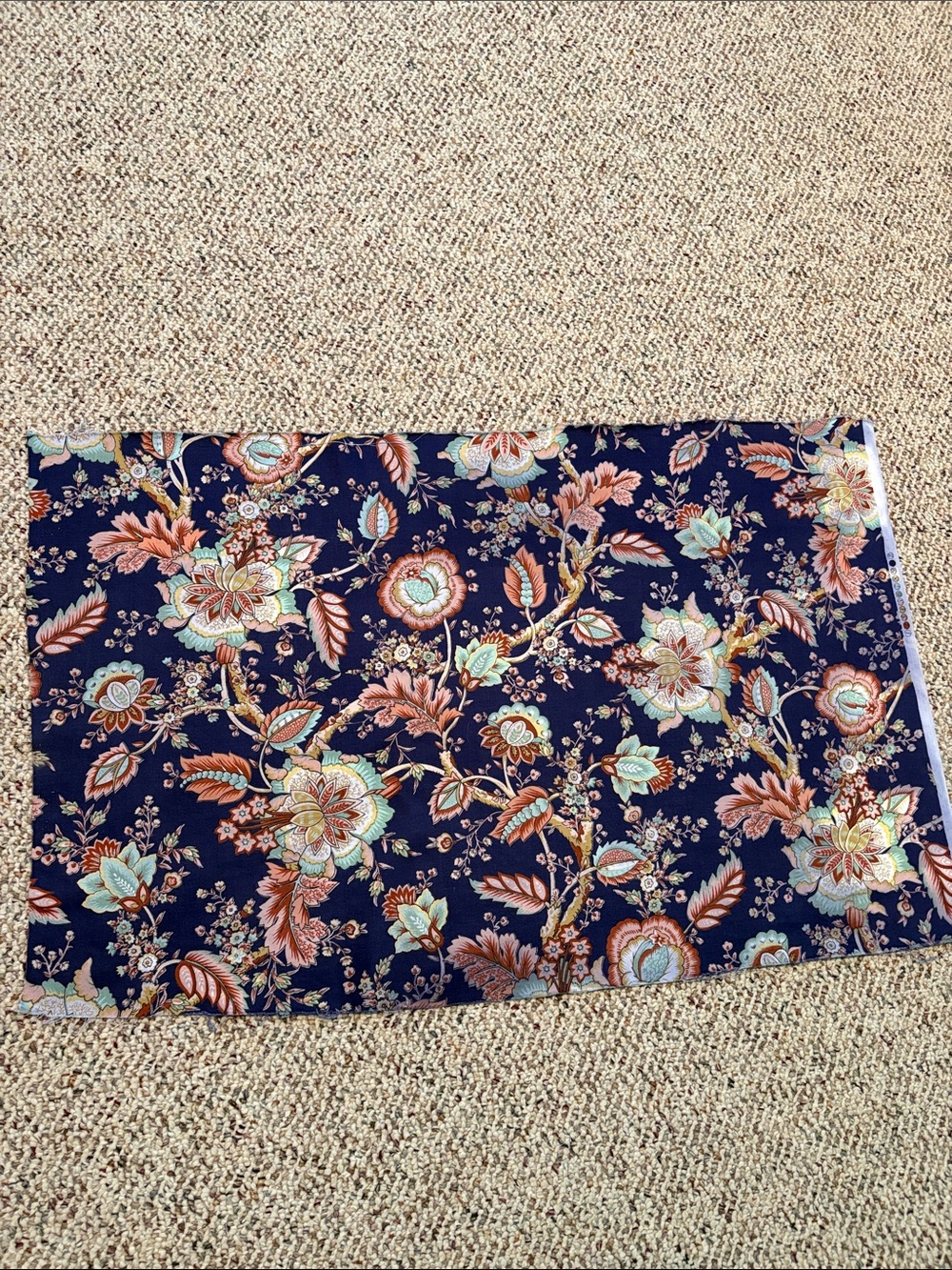 Floral Navy Fabric for DIY Project